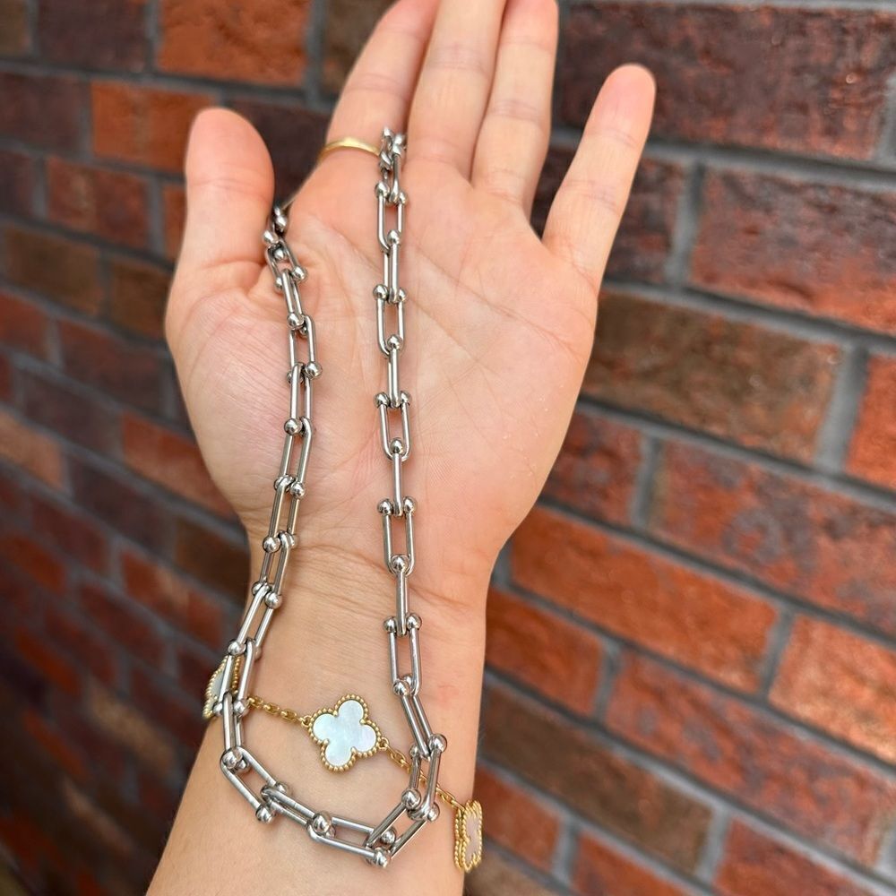 Hardware Graduated Link Stainless Steel Waterproof Necklace View 4